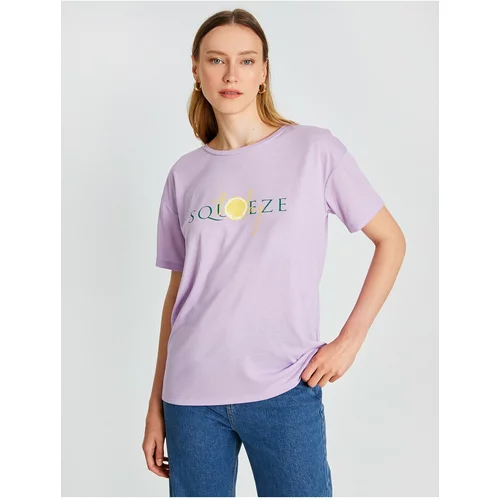 Koton Printed T-Shirt Short Sleeved Crew Neck