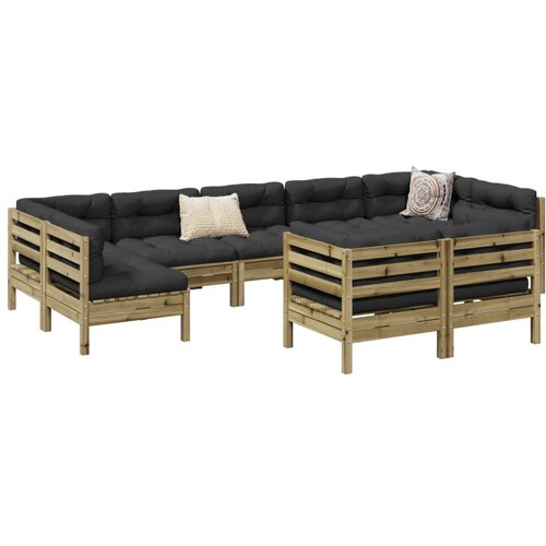 vidaXL 9-dijelni set vrtnih sofa s jastucima od impregnirane borovine Cene