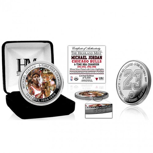 The Highland Mint Michael Jordan 23 Chicago Bulls Silver Mint Coin kovanica Slike