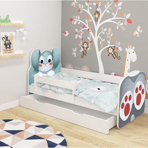 ACMA krevet za decu ANIMALS 140x70 cm sa dodatnom fiokom White VII ACMKRAN140X70F Slike