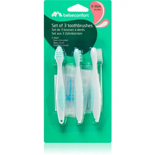 Bebe Confort Set of 3 Toothbrushes zobna ščetka za otroke 3-36 m 3 kos