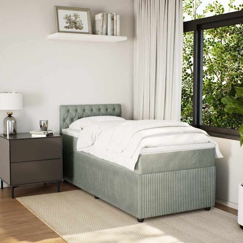 Box spring krevet s madracem svjetlosivi 100x200 cm bar&amp;scaron;unasti Slike