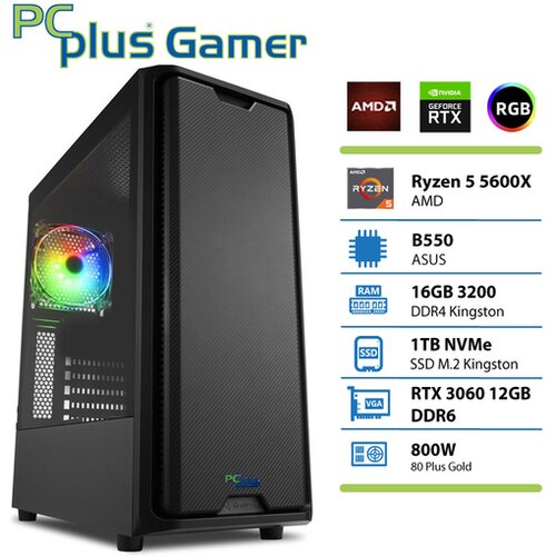 PCPLUS gamer ryzen 5 5600X 16GB 1TB ssd geforce rtx 3060 12GB gaming namizni računalnik Cene
