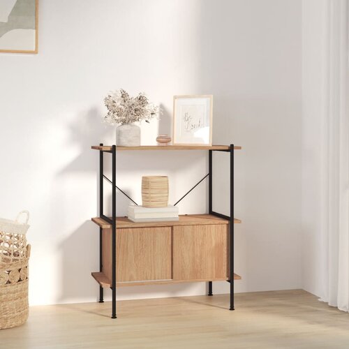 vidaXL Regal z omarico 3-nadstropen 80x40x92 cm jeklo in inž. les Cene