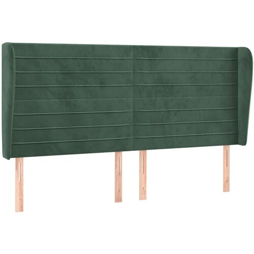 Maison Chic Posteljno vzglavje - Vzglavna omarica - Nočna omarica z u&amp;scaron;esi temno zeleno 203x23x118/128 cm žamet, (21709902) Slike
