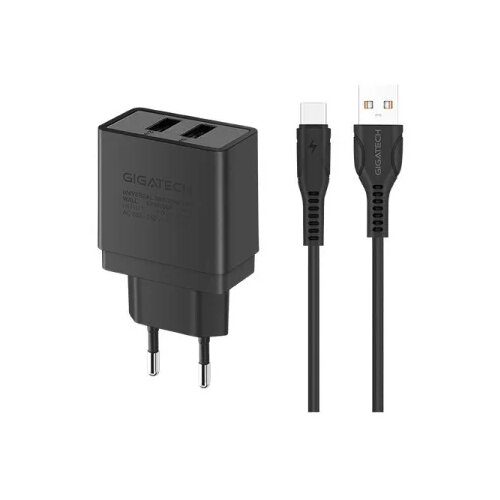 Univerzalni punjac za smartphone s C kablom 1m Gigatech W25 crni Cijene