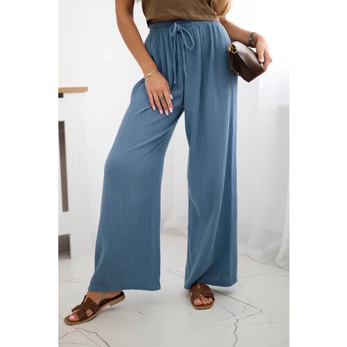 Kesi Włoski Muslin pants with a wide leg Denim Slike