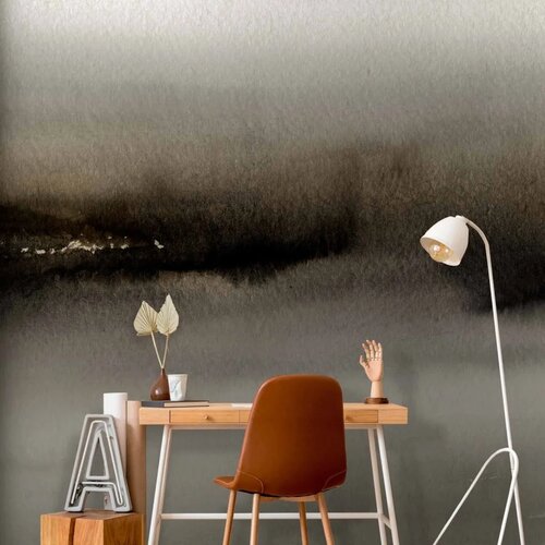  Foto tapeta - Diuna - abstract modern painting in grey with black pattern 147x105 Slike