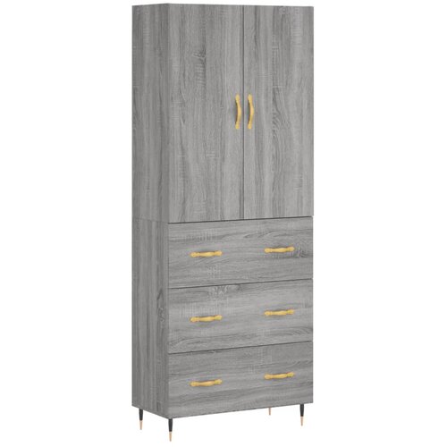 Maison Chic Visoka Komoda - Predalnik siva sonoma 69,5x34x180 cm inženirski les, (21720840) Slike