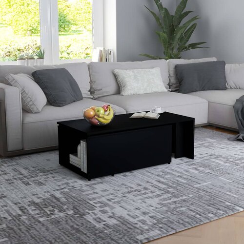  Stolić za kavu crni 150 x 50 x 35 cm od konstruiranog drva Slike