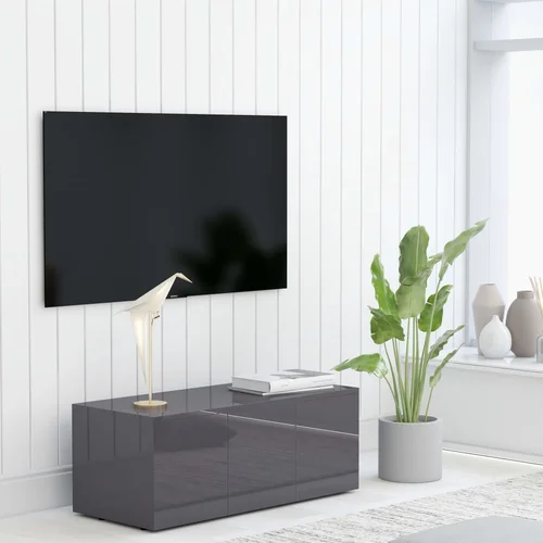  TV omarica visok sijaj siva 80x34x30 cm iverna plošča - TV Omarica, (21375702)