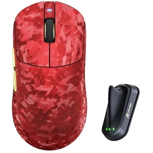 Attack Shark bežični gaming mi&amp;scaron; RS3Ultra PAW3955MAX/52000 DPI/8KHz/Lightweight/Red carbon Slike