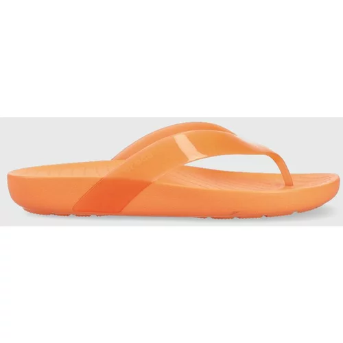 Crocs Japanke Splash Glossy Flip za žene, boja: narančasta, ravni potplat, 208534