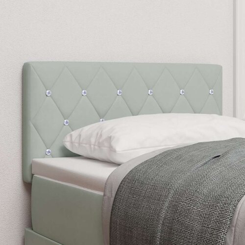  Uzglavlje s kristalnim gumbima  tufted  svjetlosiva  80 cm  baršun Cijene