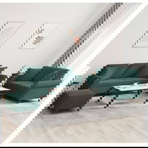 vidaXL 3-dijelni set sofa s jastucima tamnozeleni baršunasti Cijene
