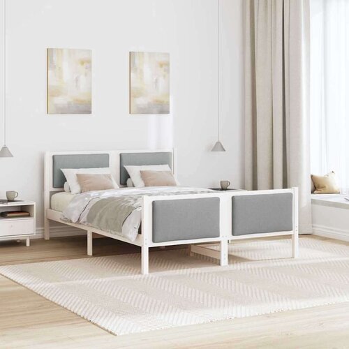  Okvir za krevet Svijetlo siva 140 x 200 cm tkanina Slike