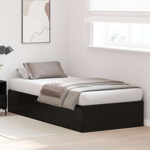  Krevet s prostorom za pohranu Crni Hrast 100x200 cm Slike