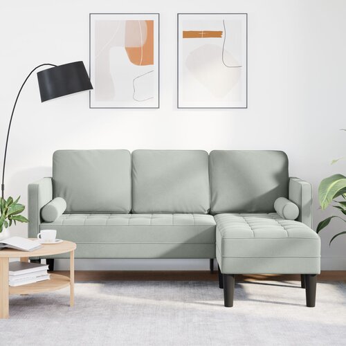 vidaXL Svetlo siva Poliester Srednja Veliko sedežev Sofa Pravokotna Cene
