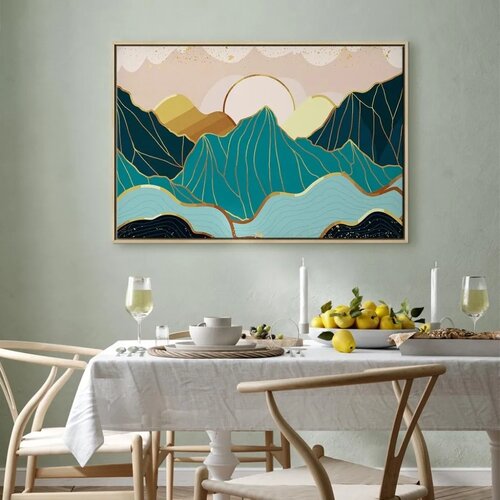  Slika - Green Pastures (1 Part) Wide 90x60 U prirodnom drvenom okviru Slike