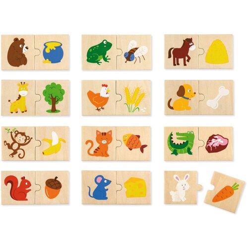Viga drvena slagalica nahrani životinju &amp;scaron;to životinje jedu puzzle Slike