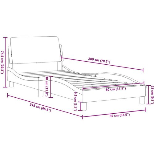  Okvir za krevet s uzglavljem cappuccino 80x200 cm umjetna koža Slike