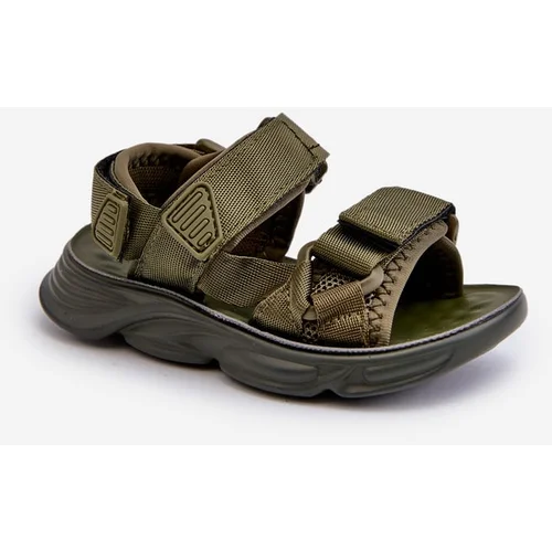 FR1 Kids' Green Velcro-Strap Sandals Orretta