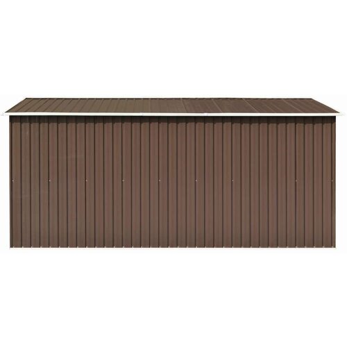 VidaXL vrtna kućica 257 x 392 x 181 cm metalna smeđa Slike