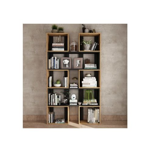 Hanah home Bookshelf CPT6011-200114-190x200x25 cm, Smeđa Cijene