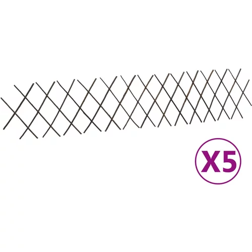 vidaXL Mrežaste ograje iz vrbe 5 kosov 180x30 cm