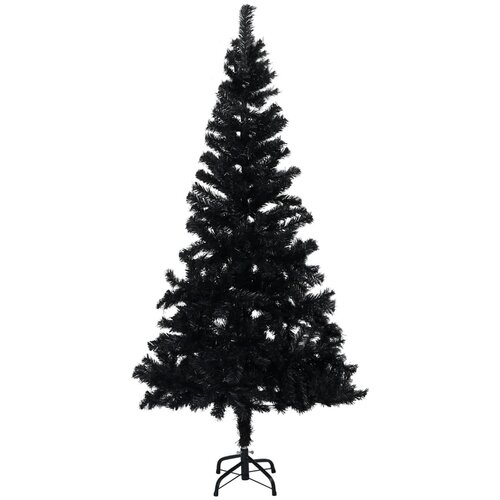 VidaXL Umetna novoletna jelka s stojalom črna 210 cm PVC Slike