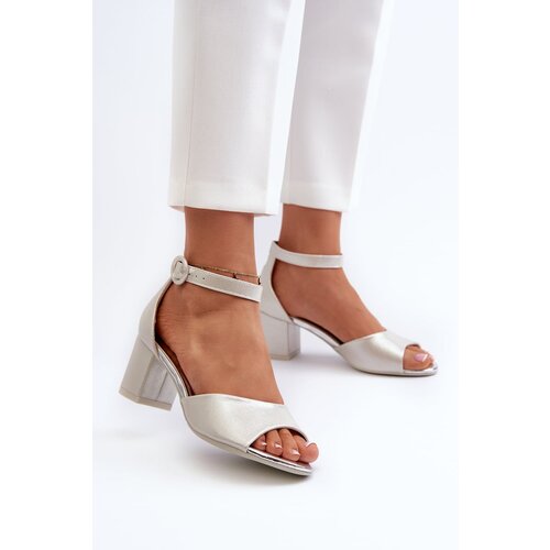 Kesi Vinceza Silver Leather High Heeled Sandals Slike