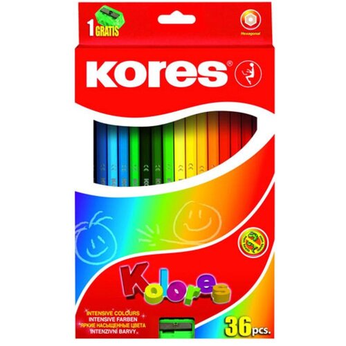 Kores Bojice drvene trokutaste 36/1+&amp;scaron;iljilo KOR100136 Slike