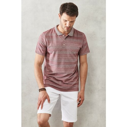 AC&Co / Altınyıldız Classics Men's Burgundy Slim Fit Slim Fit Polo Neck Short Sleeve T-Shirt Slike