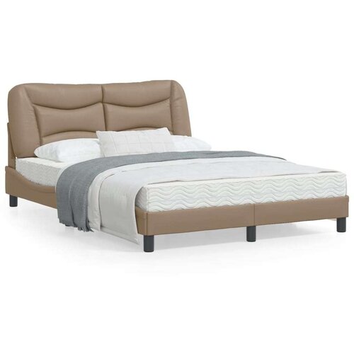  Posteljni okvir z vzglavjem kapučino 120x200 cm umetno usnje, (21086454) Slike