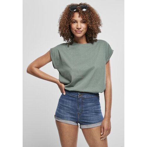 UC Curvy Women&amp;#039;s T-shirt with an extended shoulder in light leaf color Slike