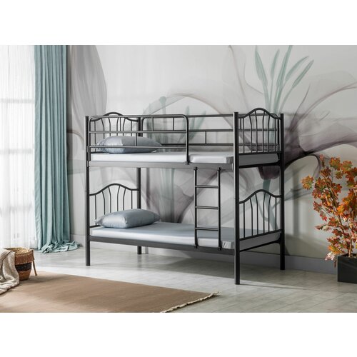HANAH HOME R25 - black (90 x 190) black bunk bed Slike