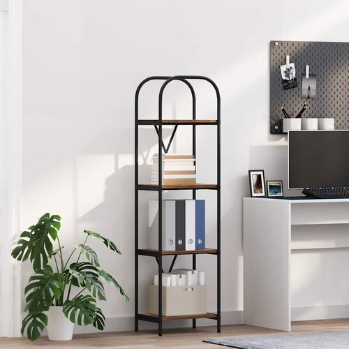 VidaXL Polica Dimljeni hrast 40 x 30 x 146 cm Konstruirano drvo Slike