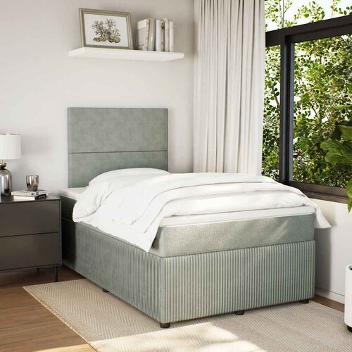 Box spring krevet s madracem svjetlosivi 120x200 cm bar&amp;scaron;unasti Slike
