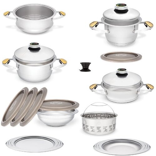 Zepter Masterpiece zepter business cookware set - pots for cooking without fat and water and in the pyramid system Slike