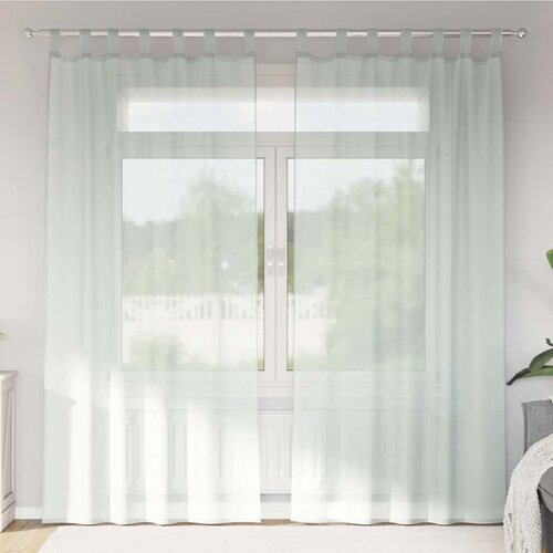 Voile zavjese s petljama 2 kom svijetlo sive 140x245 cm Slike