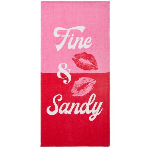 Sassy B Rdeča/rožnata frotirna bombažna brisača za na plažo 76x160 cm Fine and Sandy – Cene