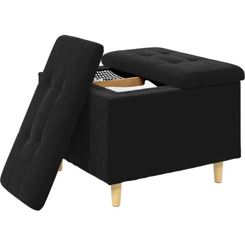  Otoman za pohranu s jastukom Crna 60 x 60 x 45 cm Bar&amp;scaron;un - Crna 60 cm Bar&amp;scaron;un Slike
