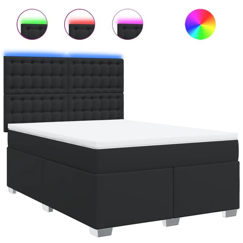 Maison Chic Box spring postelja - Vzmetna postelja z vzmetnico črn 160x200 cm umetno usnje SL17515, (21895293) Cene