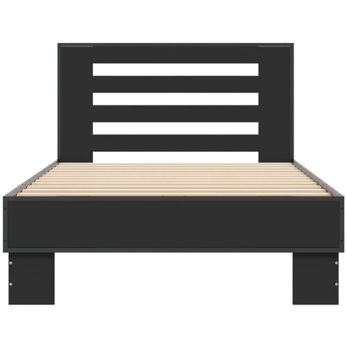  Okvir za krevet crni 75 x 190 cm od konstruirano drvo i metal Slike