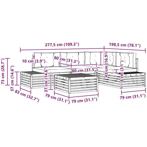  Set vanjskih sofa s jastukom 5 Komad Prirodna i krem Slike