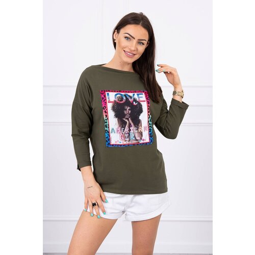 Kesi Blouse with khaki American Girl graphics Cene