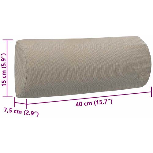  Naslon za glavu za ležaljku smeđe-sivi 40x7,5x15 cm tekstilen Slike