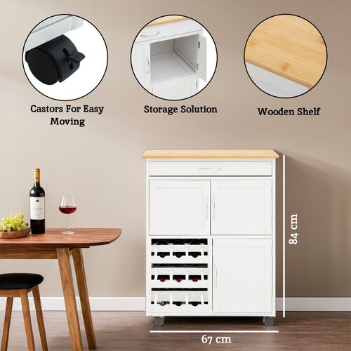 Premier Housewares Bambusov servirni voziček na kolesih 37x67 cm Harlow &amp;ndash; Slike