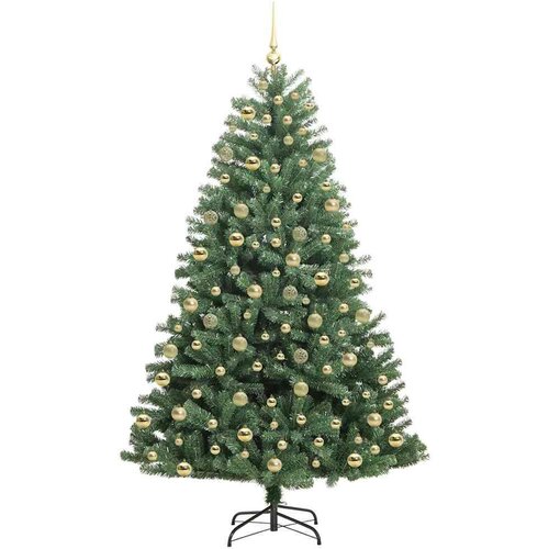 VidaXL Umjetno božićno drvce s nogom Zelena 210 cm PVC i metal Slike
