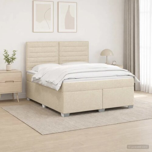  Boxspring krevet s madracem Krem 140 x 200 cm Tkanina - Krem 140 x 200 cm Dizajn linija Cene